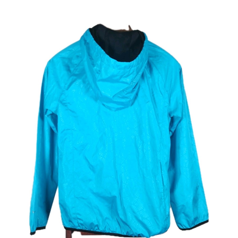 Everlast Womens Turquoise Blue Floral Tonal Windbreaker Jacket Hooded Small - Picture 5 of 9